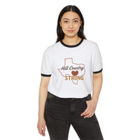Hill Country Strong Ringer Tee [back #TexasStrong] | 2025 Texas Hill Country Flood Donation