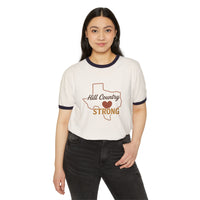 Hill Country Strong Ringer Tee [back #TexasStrong] | 2025 Texas Hill Country Flood Donation