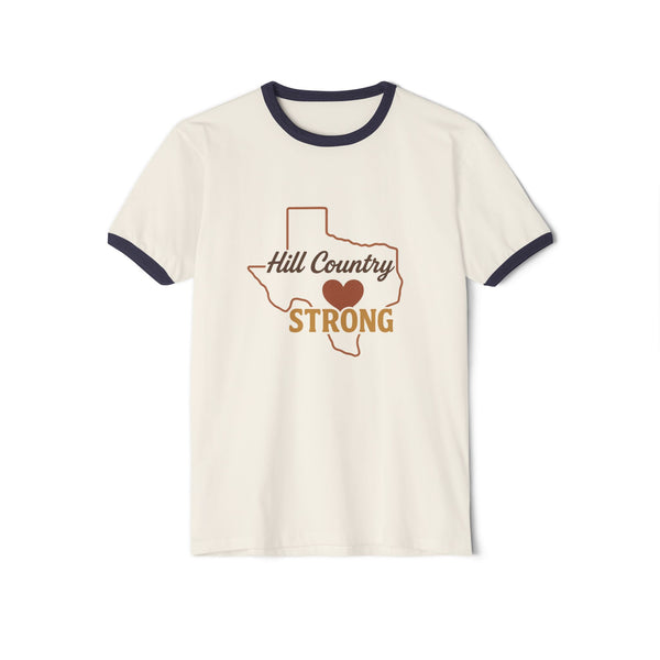 Hill Country Strong Ringer Tee [back #TexasStrong] | 2025 Texas Hill Country Flood Donation