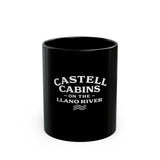 Castell Cabins on the Llano River | Black Ceramic Mug